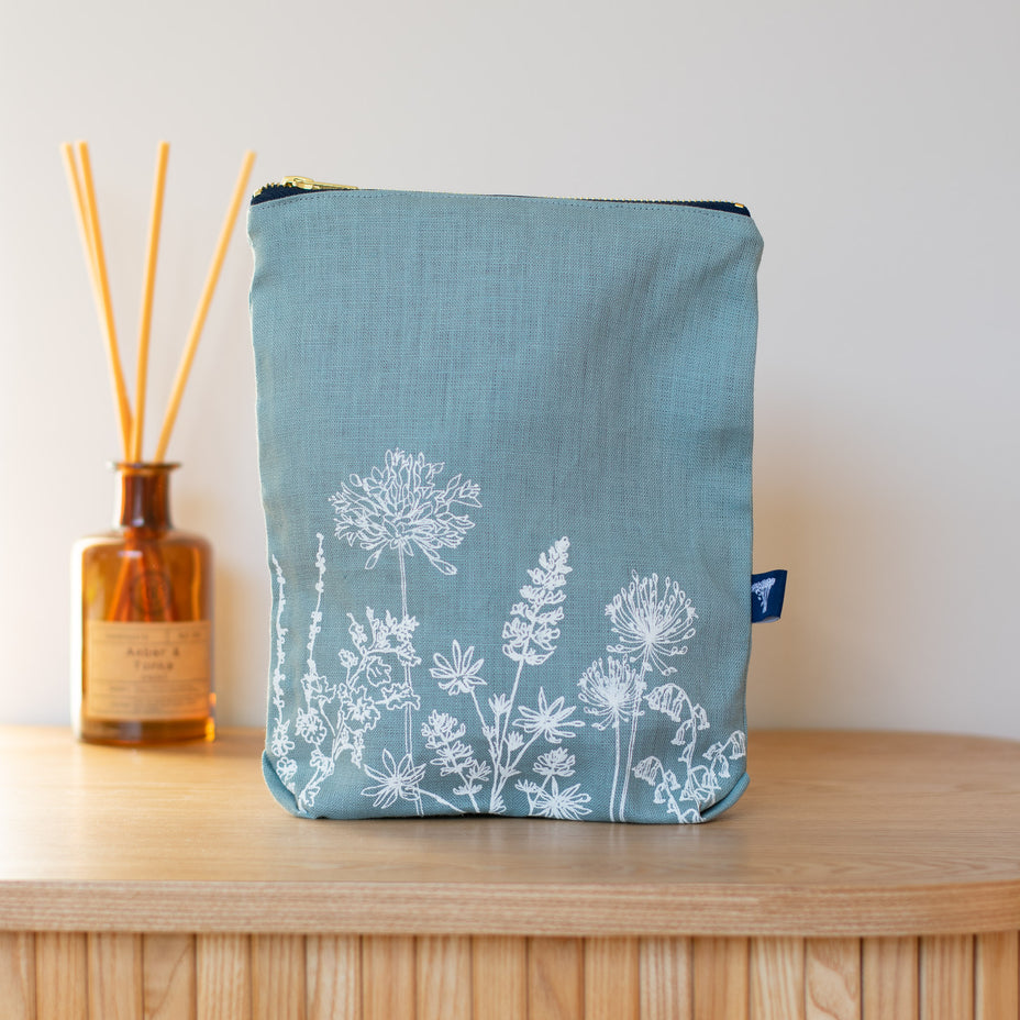 Tall Linen Toiletry Bag